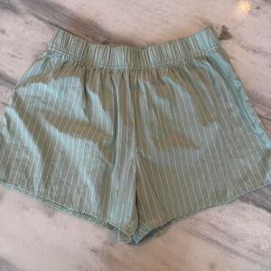 Birdie Grey Sage Green White Pinstriped Boxer Shorts Sz Large